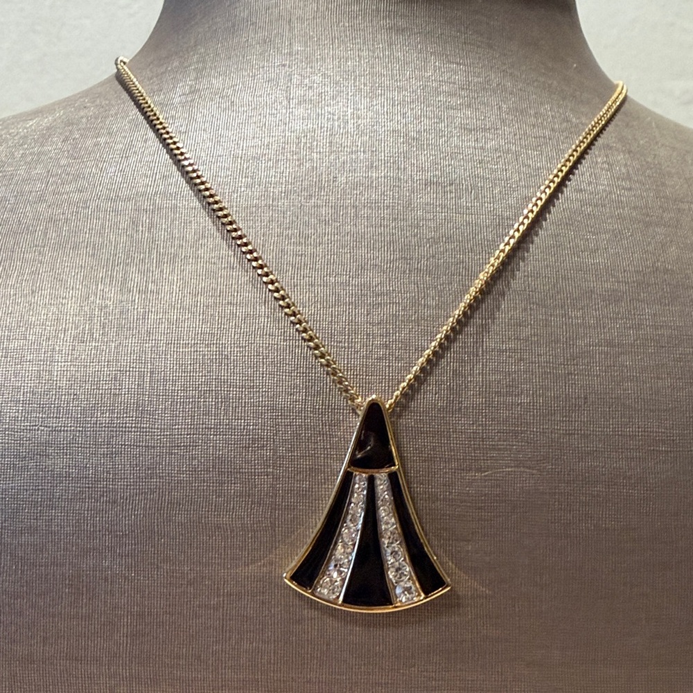 Nina Ricci Black and Gold Necklace with Silver Accents